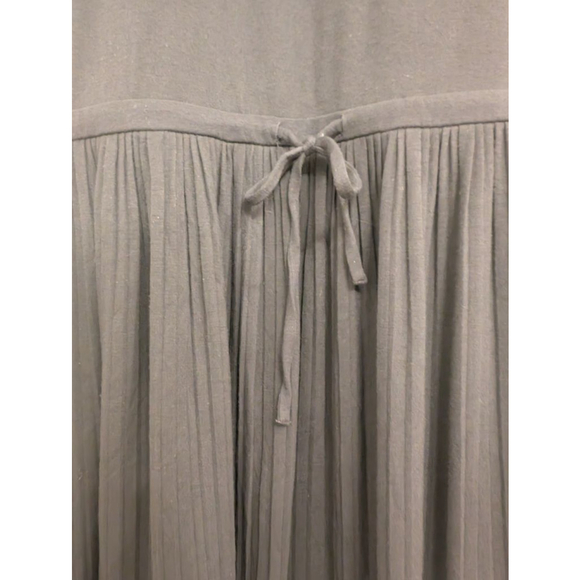 Women's J.Jill Black Long Sleeve Pleated Dress XL Jersey Stretch Drawstring - Picture 3 of 5